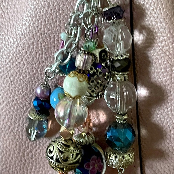 EXAMPLE Large HANDBAG CHARM Bag Jewelry Glass Sparkly Keychain Designer Bling - Picture 10 of 13